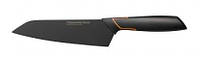 Кухонный нож поварской азиатский Fiskars Santoku Edge Black 17 см (1003097)
