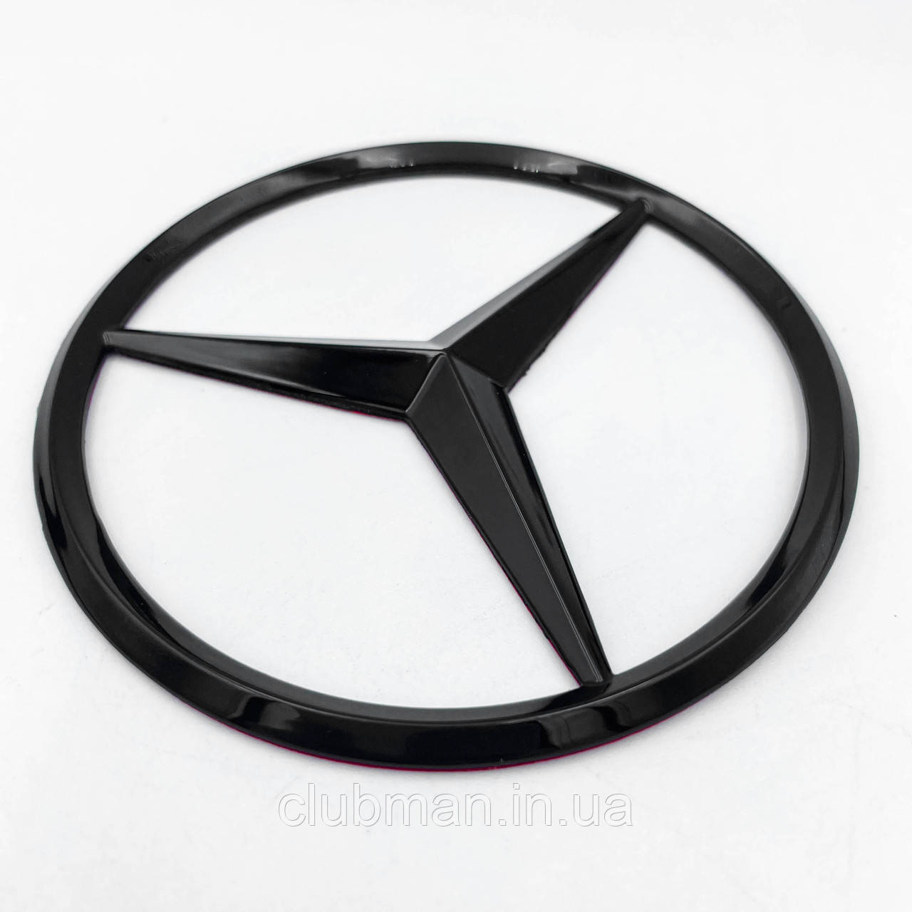 Емблема Mercedes-Benz (Мерседес) 90 мм на кришку багажника Чорний глянець