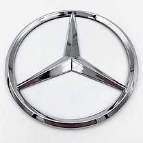 Емблема шильдик Mercedes-Benz (Мерседес) 90 мм на кришку багажника Хром, фото 3