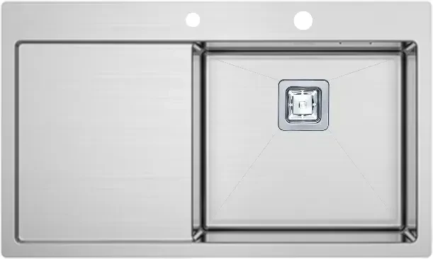 Кухонна мийка Fabiano TOP 79 Right (79x51), нерж. сталь 1.2мм, універсальний монтаж (дозатор в комплекті), фото 1