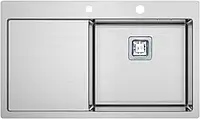 Кухонная мойка Fabiano TOP 79 Right (79x51), нерж. сталь 1.2мм, универсальный монтаж (дозатор в комплекте)
