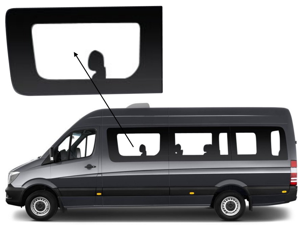 Бічне скло Mercedes Sprinter 2006-2018 салону переднє ліве довга база, фото 1
