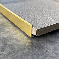 Золотой алюминиевый L образный 12 мм 2.5 м угол для плитки полированный, Pawotex