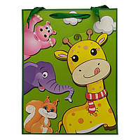 Подарочный пакет "Сафари" Bambi 2351L, 40 х 30 х 0,1 Зеленый, Land of Toys