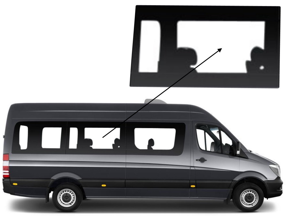Бічне скло Mercedes Sprinter 2006-2018 салону середнє праве довга база, фото 1