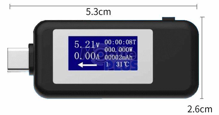 Тестер USB напруги (USB Charger Doctor) KWS-1802C Type-C, фото 1