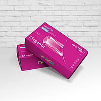 Перчатки нитриловые неопудренные MediOk MAGENTA размер XS (100 шт/50 пар) темно-розовый