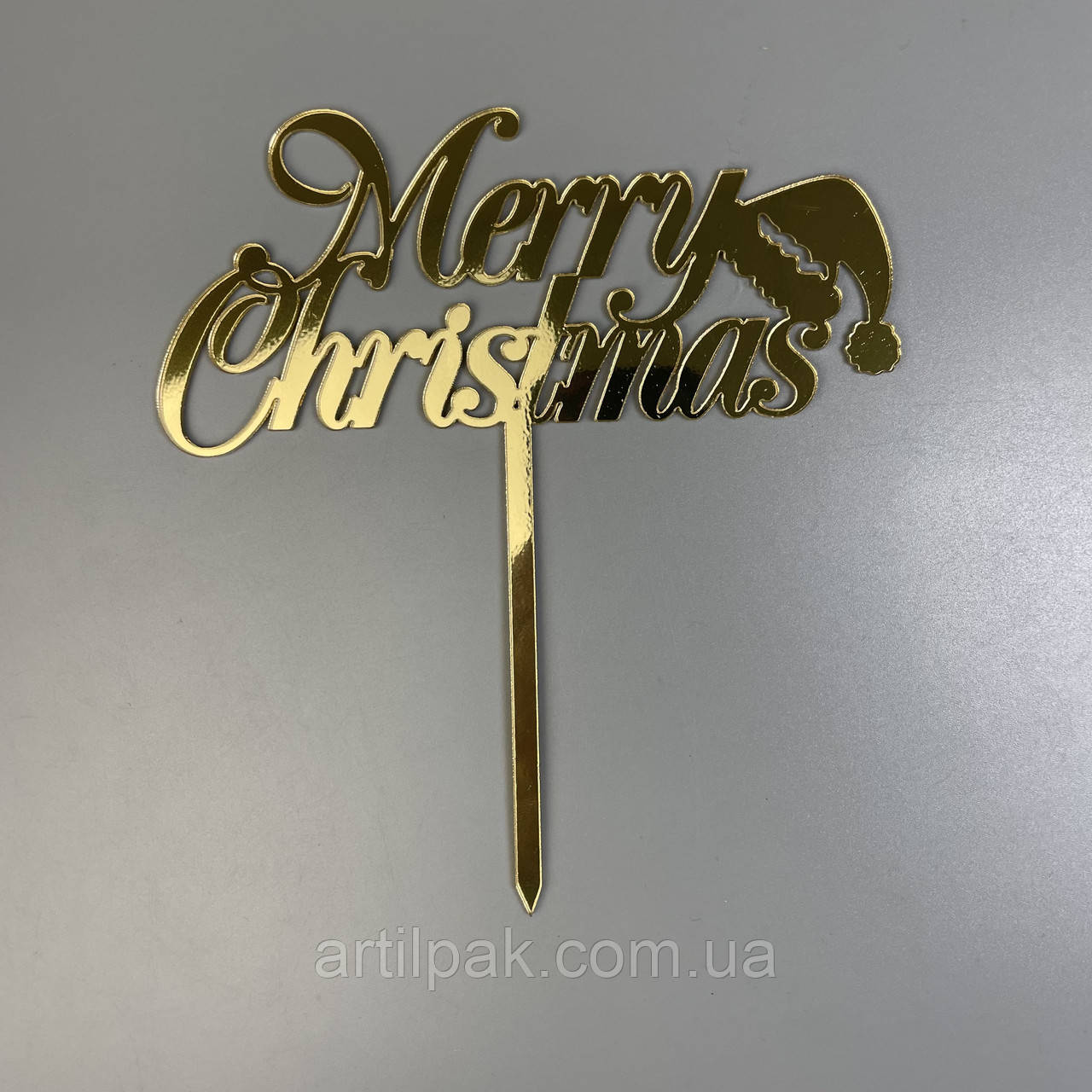 Дзеркальний топпер "Merry Christmas", золото, фото 1
