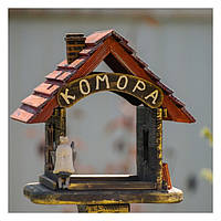 Годівниця для птахів Комора, декоративна годівниця для птахів, годівниця дерев'яна, годівниця для птахів садова