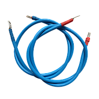 Комплект кабелів для з'єднання інвертора та АКБ по 100см перетином 25мм2 з клемами під болт та штиревими накінечниками