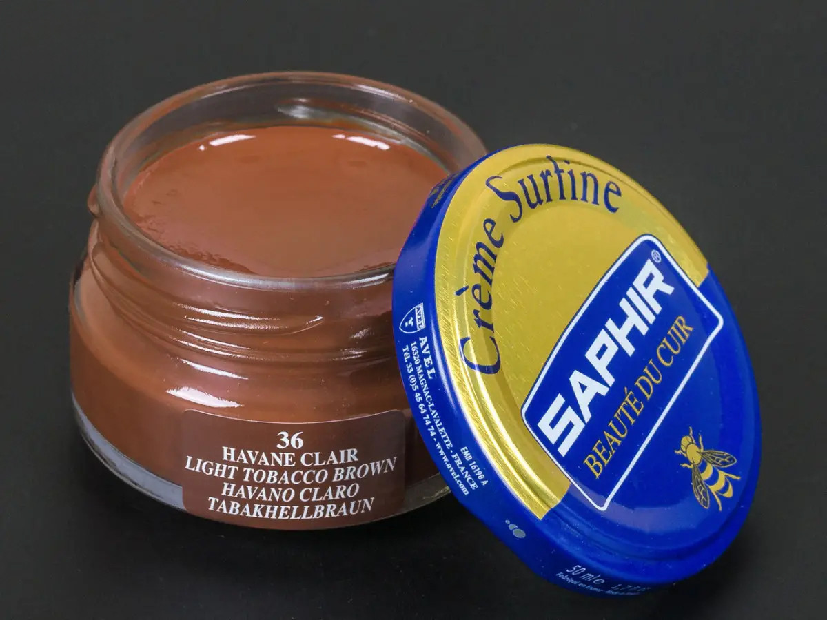 Зволожуючий крем для Взуття Saphir Creme Surfine світлий-тютюн, фото 1