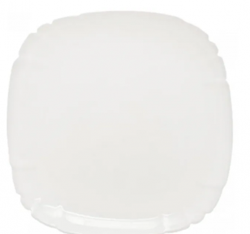 Тарілка скляна десертна біла квадратна Lotusia 230 мм Luminarc N3620