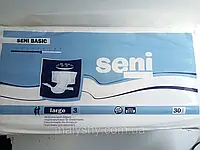 Подгузники для взрослых Seni Basic L (Large) 30 шт. / Сени №3 (100-150см)