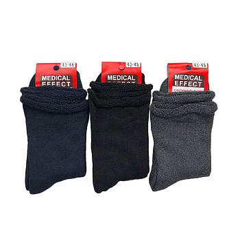 Чоловічі махрові медичні шкарпетки без гумки з антиварикозним ефектом Medical Effect