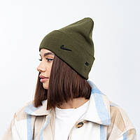Шапка "Домік" (2 вишивки) Nike хакі