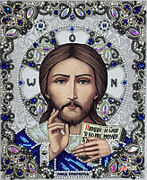 ЖК-4004 Господь Вседержитель у сріблі з перлинами та камінням, набір для вишивки ікони