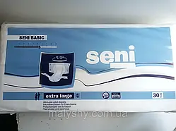 Підгузки для дорослих Seni Basic XL (Extra Large) 30 шт. / Сені №4 (130-170см)