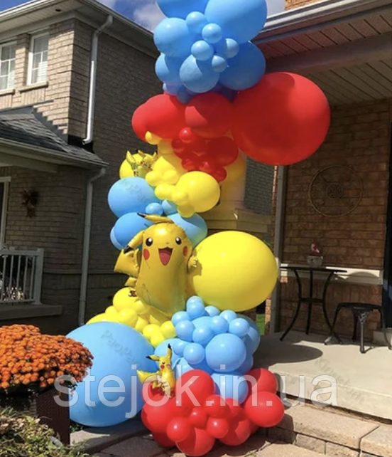 Набір арки для фотозони на день народження Покемон Пікачу, фото 1