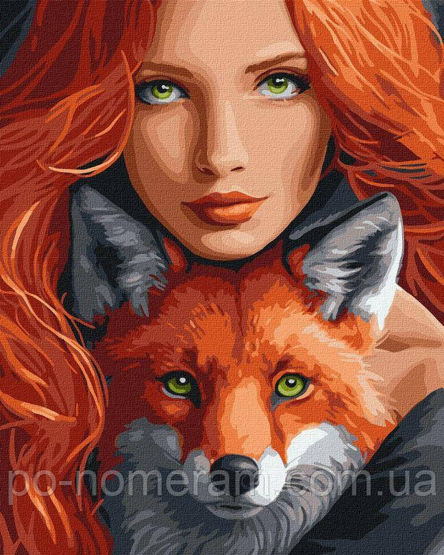 Розмальовка для дорослих Ідейка Вогняна лисиця ©art_selena_ua (KH8320) 40 х 50 см