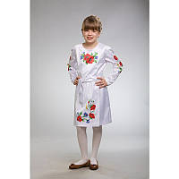 Заготовка детского платья на 9-12 лет Маки, васильки, колоски для вышивки бисером и нитками ПД010дБ40нн
