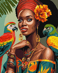 Розмальовки за номерами Ідейка Африканська модниця ©art_selena_ua (KH8330) 40 х 50 см