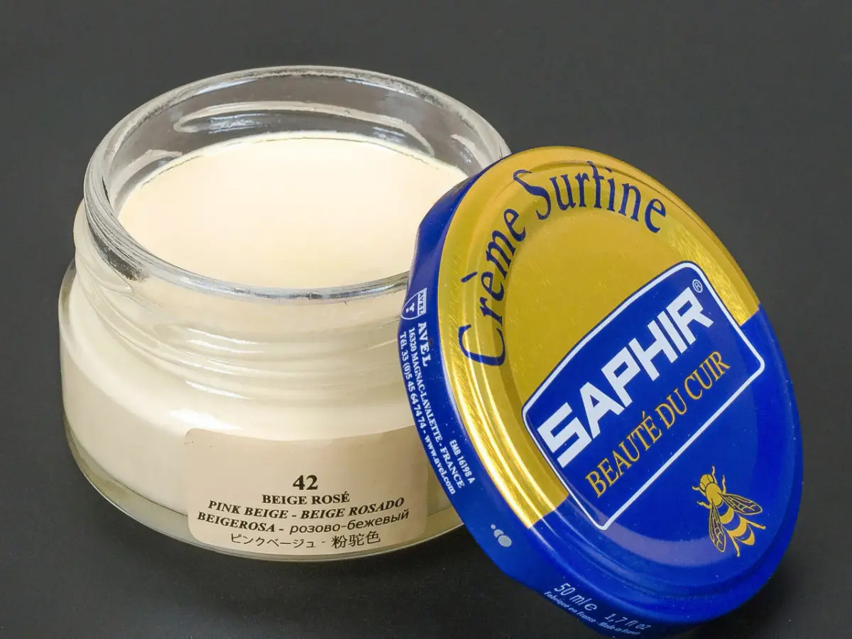 Зволожуючий крем для Взуття Saphir Creme Surfine рожево-бежевий, фото 1