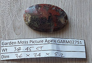 Моховий агат 38.45 Ct  36 x 24 x 5.2 мм