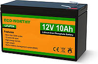 Аккумуляторная батарея Eco-Worthy LiFePO4 12V 10Ah (128Wh), 3000+ циклов