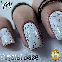 Crystal base Mi #6 (молочная база с черно-бело-золотой стружкой) 8мл
