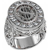 Шикарная серебряная печатка Кольцо мужское Перстень Мужской перстень с камнями Кольцо из серебра 925 пробы