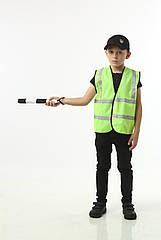 Ігровий дитячий костюм "Жилет поліція з жезлом та кепкою" 4-8 років / Карнавальний костюм / Набір поліцейського