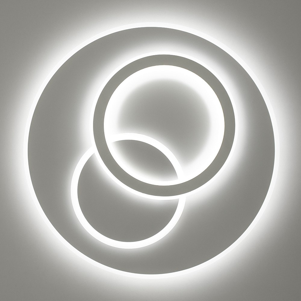 Керована світлодіодна LED люстра UNIVERSE WHITE ISLAND 70W R ON/OFF "три кола" біла 460х50-WHITE-220V-IP20