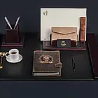 Шкіряний блокнот-органайзер Оптімус ручної роботи Коричневий А5 формат не датований, змінний блок, фото 6