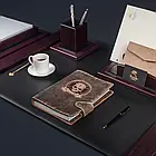 Шкіряний блокнот-органайзер Оптімус ручної роботи Коричневий А5 формат не датований, змінний блок, фото 7