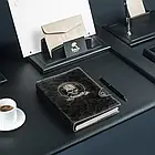 Шкіряний блокнот-органайзер Оптімус ручної роботи А5 Чорний  не датований, змінний блок, фото 2