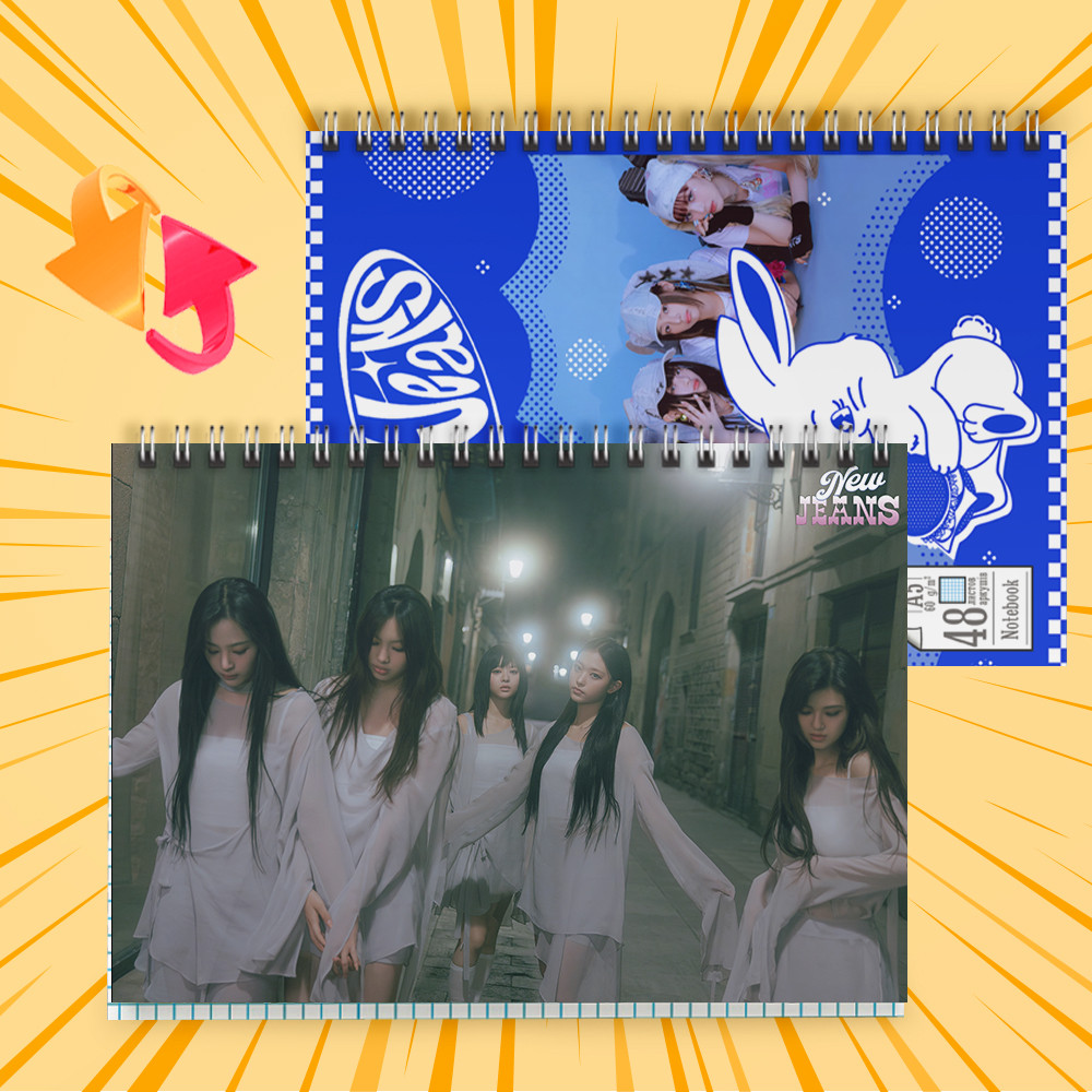 Зошит А5 48 арк. на пружині у клітинку 60 гр.м² NewJeans 022