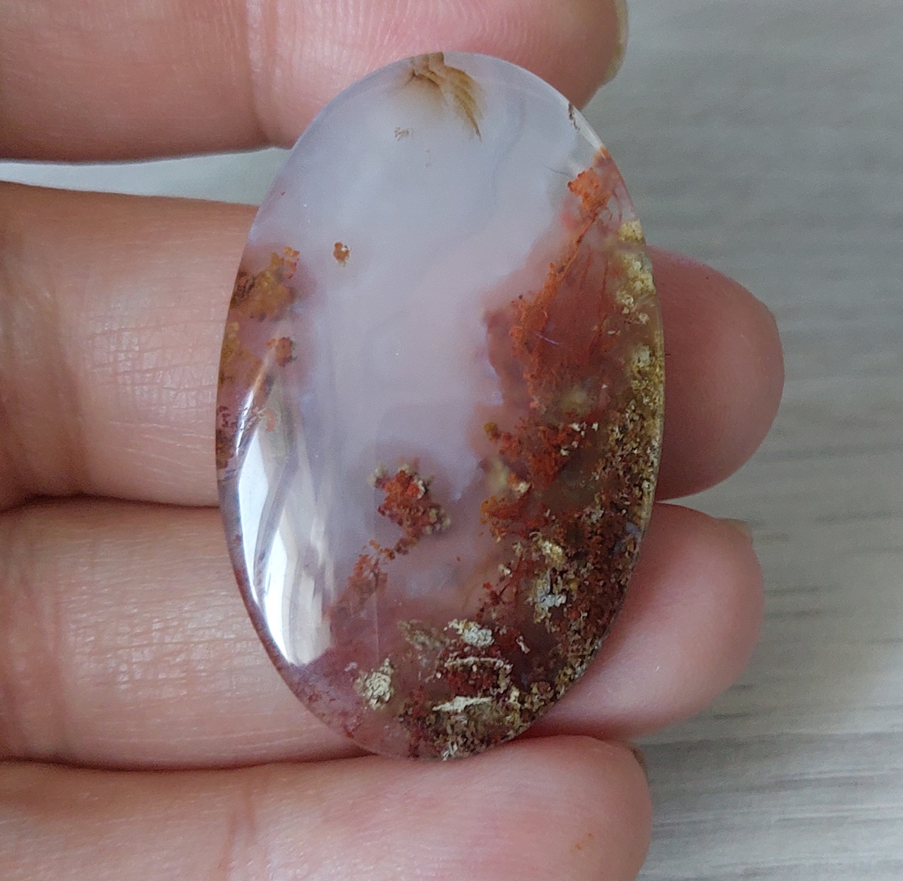 Моховий агат 45.40 Ct 46 х 28 х 3.9 мм