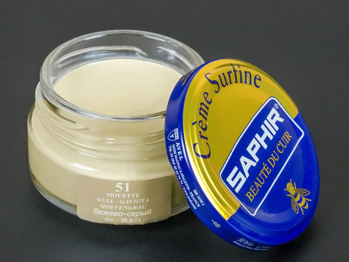 Зволожуючий крем для Взуття Saphir Creme Surfine бежево-сірий