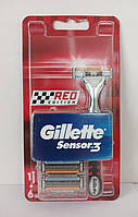 Станок для бритья мужской Gillette Sensor 3 Red Edition + 6 картриджей