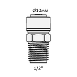 Фітинг прямий трубка 3/8" - різьблення 1/2" для фільтрів води, фото 3