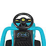 Дитяча каталка-толокар Porsche M 4741 з батьківською ручкою 2 в 1 синій, фото 5