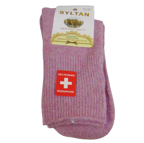 Лікувальні термошкарпетки верблюжа вовна Syltan 2863 37-41 рожеві, фото 1