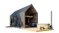 Sauna Barn House 04 with sauna 7.8x3.2m from manufacturer ThermoWood Production