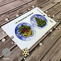 Заготовка для вишивки новорічної іграшки Ялинка дзвіночки. Нешита