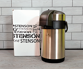 Термос 3.5 л помповий (насосний) з неіржавкої сталі Stenson MT-0095/Трмос із насосом помповий