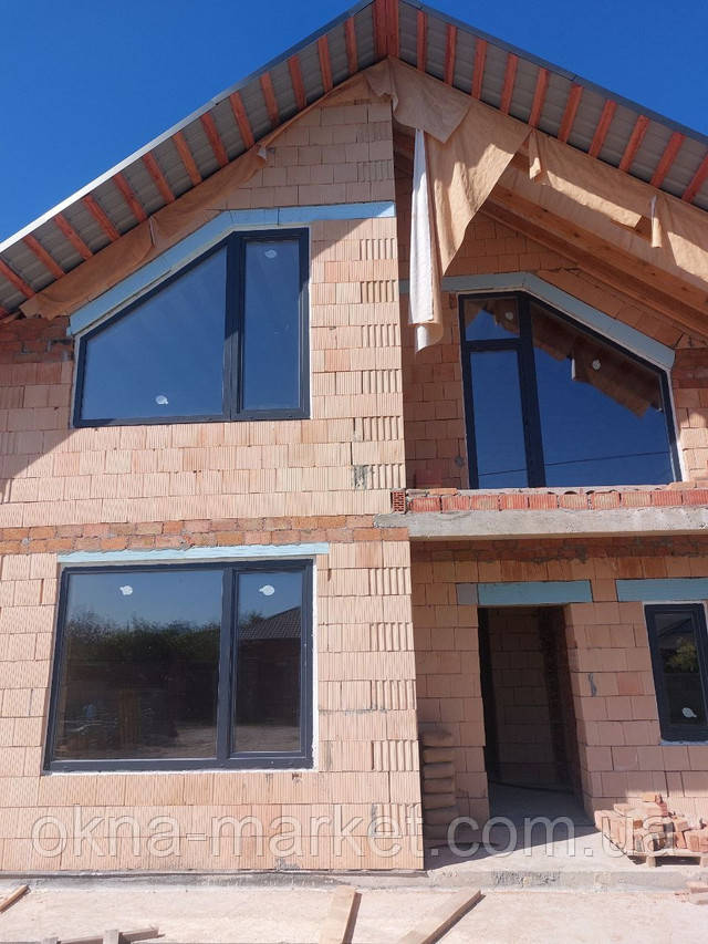 Ламіновані трапецієвидні вікна Київ фото Вікна Маркет