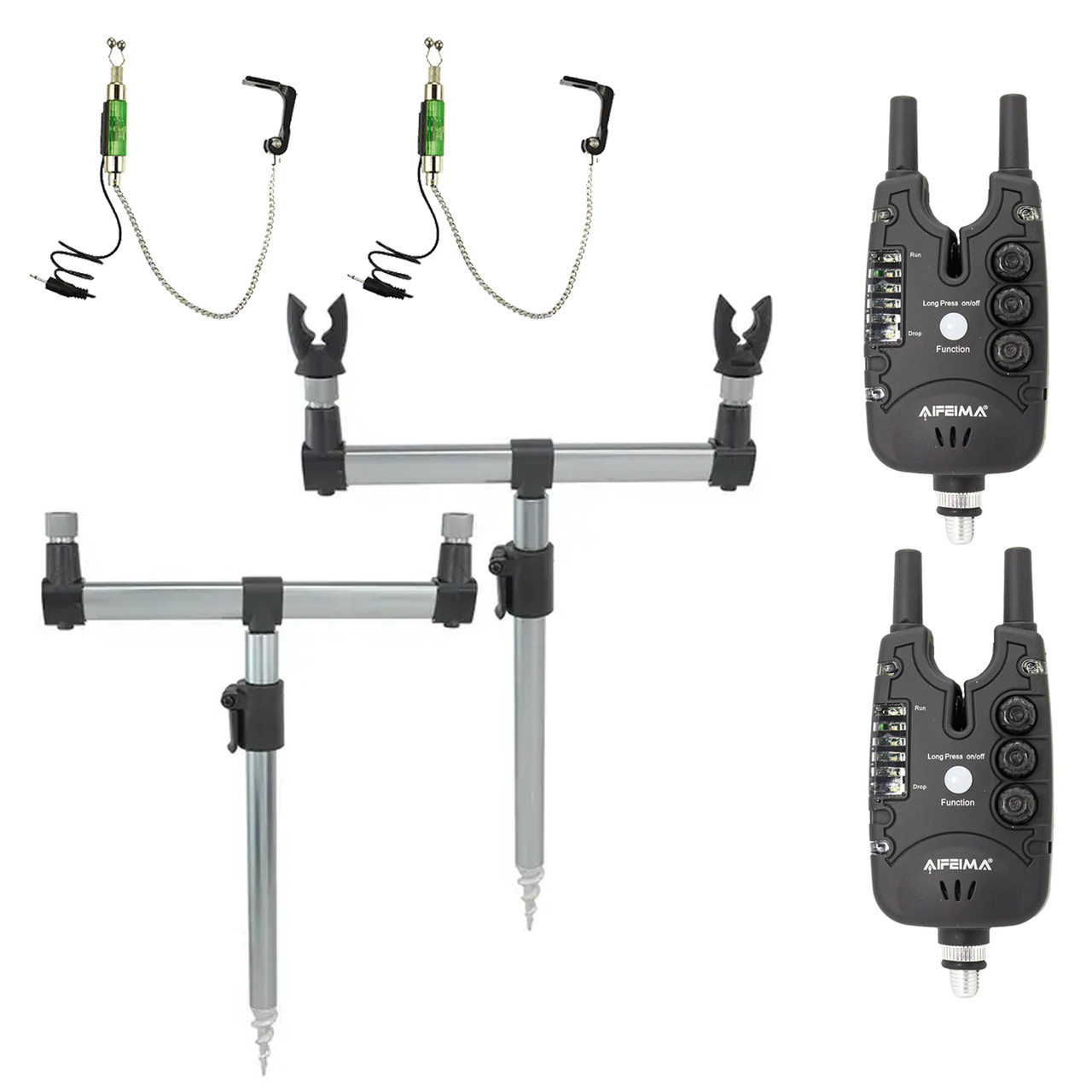 Набір буз-бар Hirisi на 2 вудлища 2 Сигналізатори Hirisi B1128 і 2 Свингери Feima FA-28, фото 1