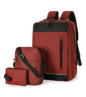Набор 3 в 1 рюкзак, сумочка, пенал AHB 6 red