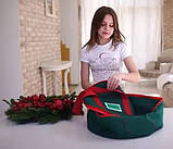 Сумка-чохол для зберігання новорічних прикрас кругла d-40 Зелена HVOYA, фото 4