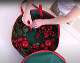 Сумка-чохол для зберігання новорічних прикрас кругла d-40 Зелена HVOYA, фото 5